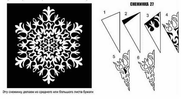 Снежинки из бумаги. Простые и красивые шаблоны со схемами для вырезания